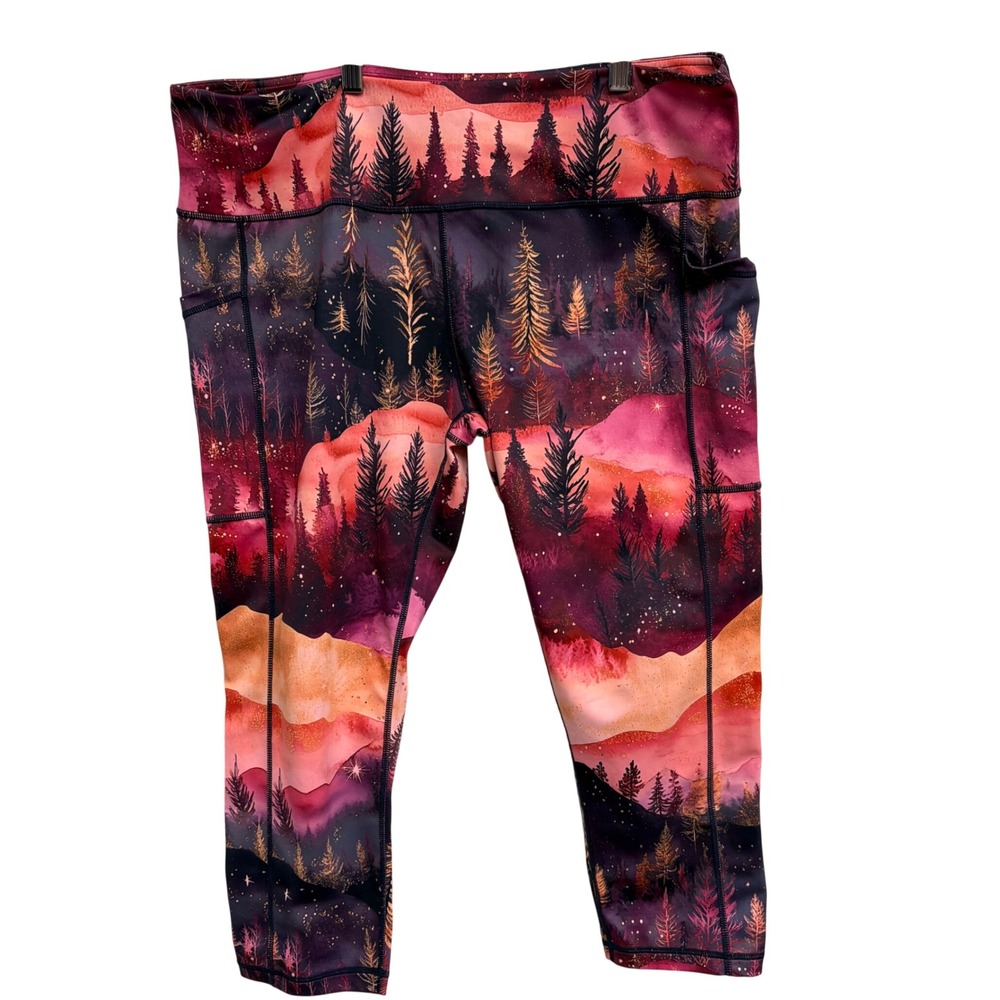 Constantly Varied Gear CVG forest Star Sky Pocket Leggings XXXL Pink Purple crop